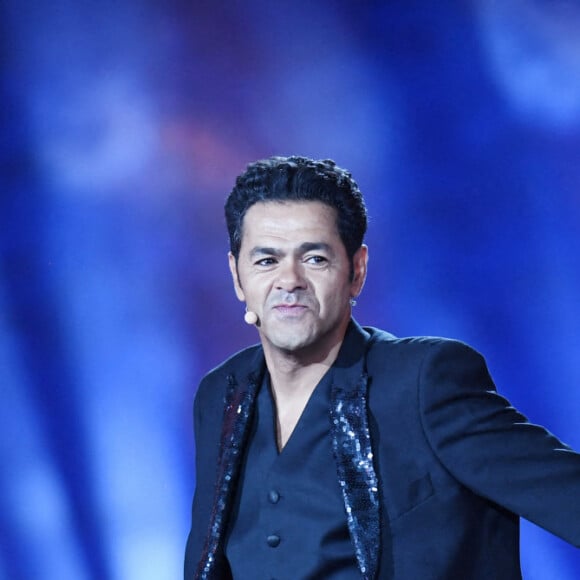 Jamel Debbouze et Michel Boujenah lors de la soirée du grand gala du "Marrakech du Rire 2022" pour la 10ème édition au palais El Badiî à Marrakech, Maroc, le 18 juin 2022. © Rachid Bellak/Bestimage 