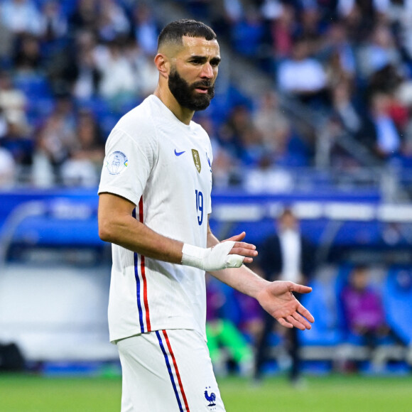 Attitude de Karim Benzema ( 19 - France ) - - Match de la 4ème journée de la Ligue des Nations entre la France et la Croatie au Stade de France à Saint-Denis le 13 juin 2022.