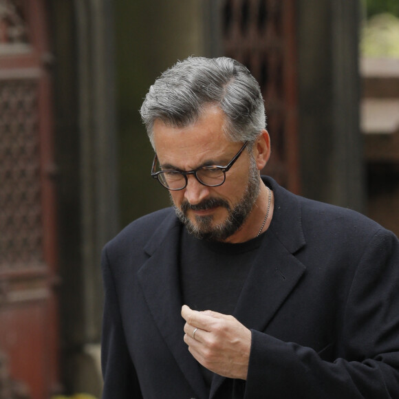 Olivier Minne - Obsèques de Christophe Michel (mari de JL Romero) au crématorium du cimetière du Père Lachaise à Paris le 6 juin 2018.