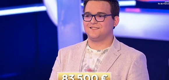 Enzo, candidat phénomène du jeu "Le Grand Slam" sur France 3 avec Cyril Féraud