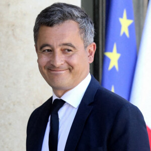 Le ministre français de l'intérieur, Gérald Darmanin - Les ministres arrivant à une réunion de cabinet après l'annonce du gouvernement Borne 2 au palais de l'Elysée à Paris