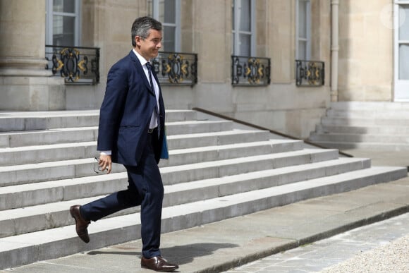 Gérald Darmanin, ministre de l'Interieur à la sortie du conseil des ministres, au palais de l'Elysée, à Paris, France, le 14 juin 2022. © Stéphane Lemouton/Bestimage
