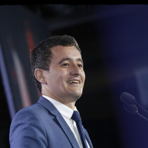 Gérald Darmanin - Nicolas Sarkozy tient une réunion publique aux Halles de la Filature à Saint-André-lez-Lille, le 8 juin 2016. © Alain Guizard /Bestimage