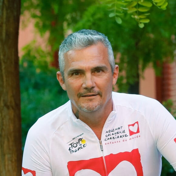 Richard Virenque - Portraits des personnalités participant à l'étape du coeur de l'association "Mécénat Chirurgie Cardiaque" (MCC) à l'Hôtel Ibis Centre lors du tour de France, St Etienne, France, le 14 juillet 2022. © Christophe Clovis / Bestimage 