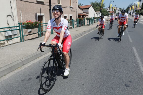 Exclusif - Charlotte Lembach - Personnalités lors de l'Etape du Coeur de l'association Mécénat Chirurgie Cardiaque (MCC) entre Rive-de-Gier et Saint-Etienne à l'occasion du Tour de France 2022. Le 15 juillet 2022 © Christophe Clovis / Bestimage