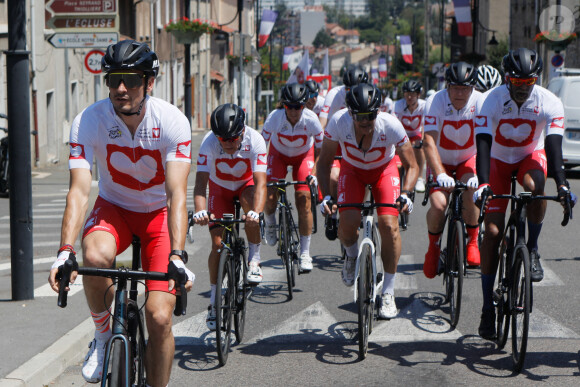 Exclusif - Claude Dartois - Personnalités lors de l'Etape du Coeur de l'association Mécénat Chirurgie Cardiaque (MCC) entre Rive-de-Gier et Saint-Etienne à l'occasion du Tour de France 2022. Le 15 juillet 2022 © Christophe Clovis / Bestimage