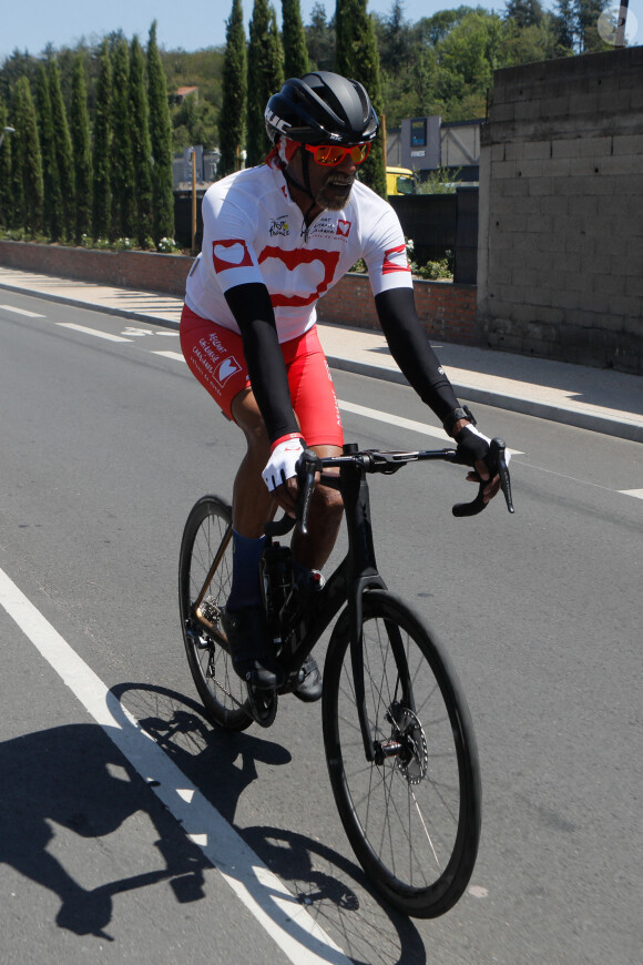 Exclusif - Satya Oblet (Oblette) - Personnalités lors de l'Etape du Coeur de l'association Mécénat Chirurgie Cardiaque (MCC) entre Rive-de-Gier et Saint-Etienne à l'occasion du Tour de France 2022. Le 15 juillet 2022 © Christophe Clovis / Bestimage