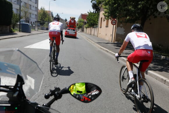 Exclusif - Illustration - Personnalités lors de l'Etape du Coeur de l'association Mécénat Chirurgie Cardiaque (MCC) entre Rive-de-Gier et Saint-Etienne à l'occasion du Tour de France 2022. Le 15 juillet 2022 © Christophe Clovis / Bestimage