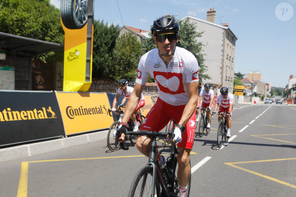 Exclusif - Claude Dartois - Personnalités lors de l'Etape du Coeur de l'association Mécénat Chirurgie Cardiaque (MCC) entre Rive-de-Gier et Saint-Etienne à l'occasion du Tour de France 2022. Le 15 juillet 2022 © Christophe Clovis / Bestimage