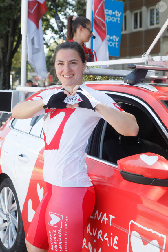 Exclusif - Charlotte Lembach - Personnalités lors de l'Etape du Coeur de l'association Mécénat Chirurgie Cardiaque (MCC) entre Rive-de-Gier et Saint-Etienne à l'occasion du Tour de France 2022. Le 15 juillet 2022 © Christophe Clovis / Bestimage