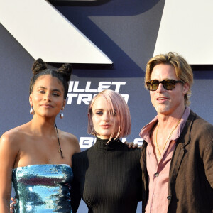 Zazie Beetz , Joey King et Brad Pitt à la première du film "Bullet Train" à Berlin, le 19 juillet 2022. 