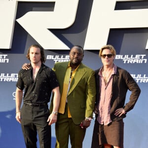 Aaron Taylor Johnson, Brian Tyree Henry et Brad Pitt à la première du film "Bullet Train" à Berlin, le 19 juillet 2022. 