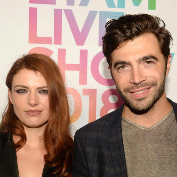 Elodie Frégé et son compagnon Gian Marco Tavani - Photocall du "Etam Live Show 2018" aux Beaux-Arts à Paris, le 25 septembre 2018. © Rachid Bellak/Bestimage