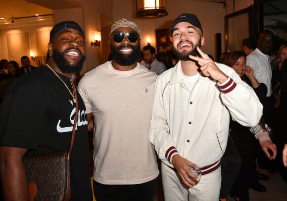 Tayc, Kaaris, Oli, lors de l'anniversaire (trois ans) de l'hôtel Les Jardins du Faubourg à Paris le 9 juin 2022. © Veeren / Bestimage 