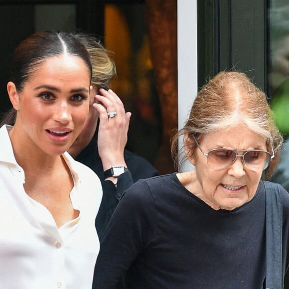 Meghan Markle, duchesse de Sussex, et l'icône féministe Gloria Steinem se sont rencontrées à New York. Meghan Markle a révélé dans une récente interview qu'elle pourrait faire équipe avec Steinem pour rallier le soutien à l'amendement sur l'égalité des droits. New York, le 18 juillet 2022. 