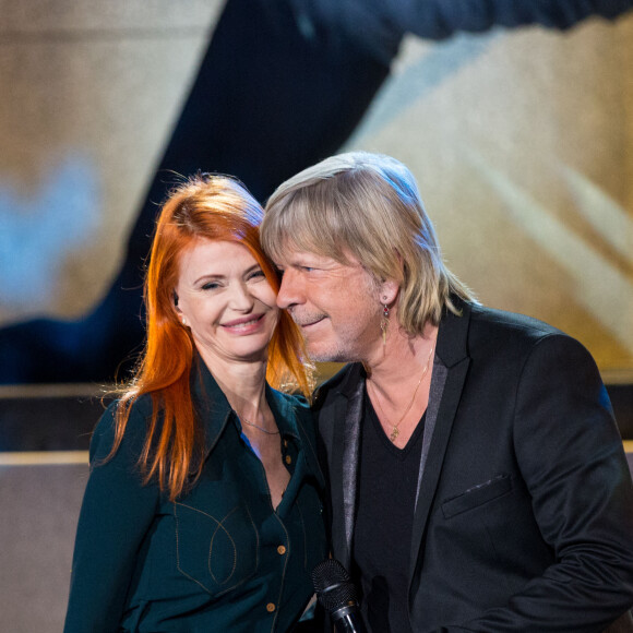 Exclusif - Le chanteur Renaud et Axelle Red - Tournage de l'émission "Merci Renaud" dans les studios de la Plaine Saint-Denis, le 15 novembre 2016. © Cyril Moreau / Bestimage