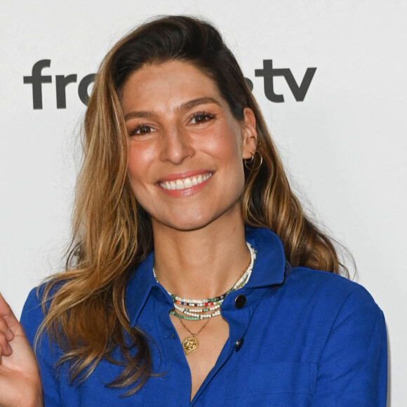 Laury Thilleman au photocall pour la conférence de presse de rentrée de France TV à la Grande Halle de la Villette à Paris. © Coadic Guirec/Bestimage