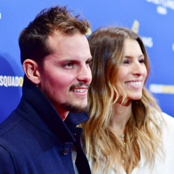 Laury Thilleman et son fiancé Juan Arbelaez lors de la soirée de réouverture de la boutique "Breitling", située rue de la Paix. Paris. © Rachid Bellak/Bestimage