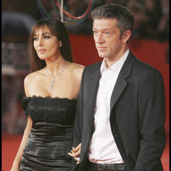 Monica Bellucci et Vincent Cassel à la première du film "L'uomo che ama" à Rome.