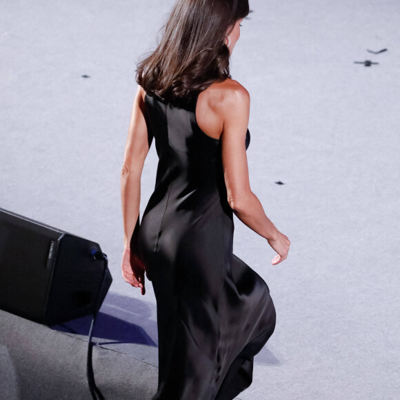 Isabelle Huppert et la reine Letizia d'Espagne à la cérémonie des "Masters of Cinema" lors du festival du film "Atlantida Mallorca 2022" à Palma de Majorque, le 31 juillet 2022. 