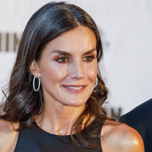 Isabelle Huppert et la reine Letizia d'Espagne à la cérémonie des "Masters of Cinema" lors du festival du film "Atlantida Mallorca 2022" à Palma de Majorque, le 31 juillet 2022. 