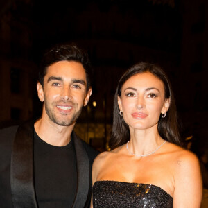 Exclusif - Rachel Legrain-Trapani (Miss France 2007) et son compagnon Valentin Léonard - Arrivées lors de la 10ème édition du "Global Gift Gala 2021" à l'hôtel Four Seasons Hotel George V à Paris le 30 octobre 2021. © Tiziano da Silva/Bestimage 