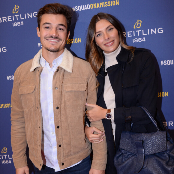 Camille Cerf (Miss France 2015) et son compagnon Cyrille lors de la soirée de réouverture de la boutique "Breitling", située rue de la Paix. Paris, le 3 octobre 2019. © Rachid Bellak/Bestimage 