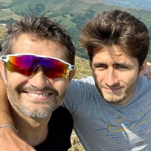 Bixente Lizarazu avec son fils Tximista et un ami