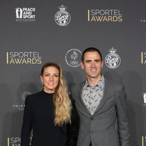 Pauline Ferrand-Prévot, championne du monde de cyclo cross et cross country , Julien Absalon, champion olympique de VTT - Photocall et cérémonie des Sportel Awards 2020 à la salle Prince Pierre du Grimaldi Forum de Monaco le 27 octobre 2020. © Jean-charles Vinaj / Bestimage  Sportel Awards 2020 at Grimaldi Forum in Monaco on october 27 2020 