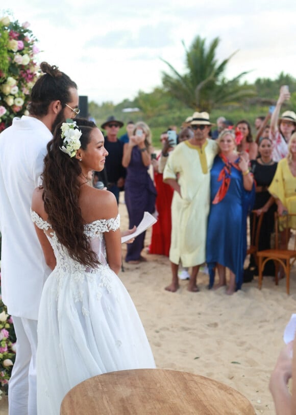 Exclusif - Joakim Noah, Lais Ribeiro, Yannick Noah, Cecilia Rodhe - Joakim Noah et Lais Ribeiro se sont mariés devant leurs amis et leur famille sur la plage de Trancoso au Brésil le 13 juillet 2022.