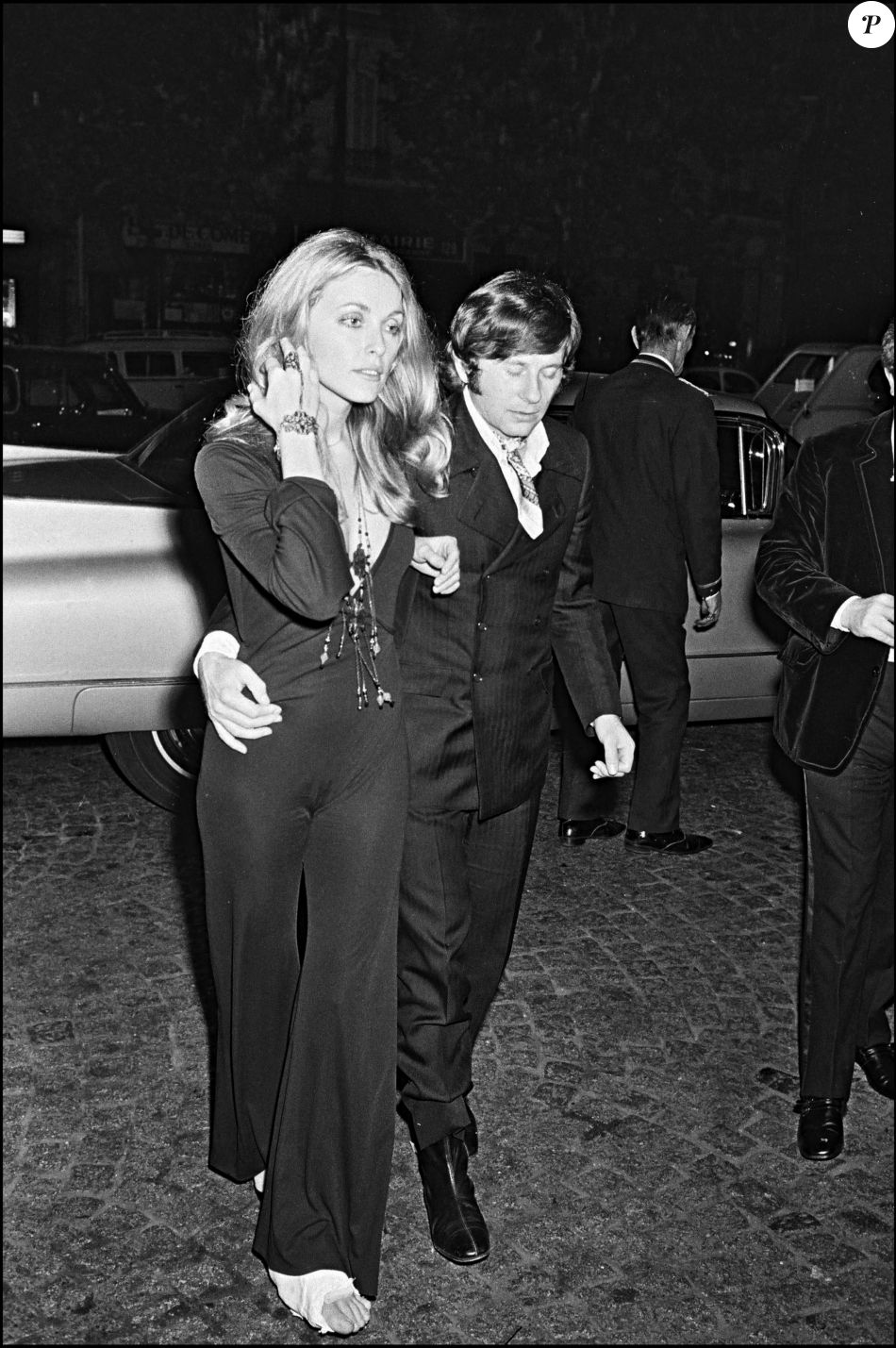 Sharon Tate et Roman Polanski lors de la projection de Rosemary&#039;s Baby en 1968 à Paris