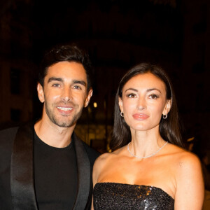 Exclusif - Rachel Legrain-Trapani (Miss France 2007) et son compagnon Valentin Léonard - Arrivées lors de la 10ème édition du "Global Gift Gala 2021" à l'hôtel Four Seasons Hotel George V à Paris le 30 octobre 2021.© Tiziano da Silva/Bestimage 