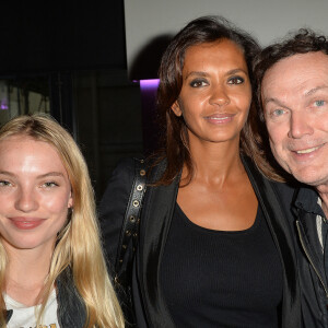 Exclusif - Karine Le Marchand, Julien Lepers et sa fille Lorraine - Anniversaire de Jacques Sanchez au restaurant Nolita à Paris le 29 mai 2016. © Veeren/Bestimage