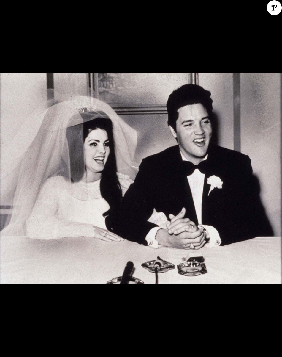 Priscilla et Elvis Presley lors de leur mariage