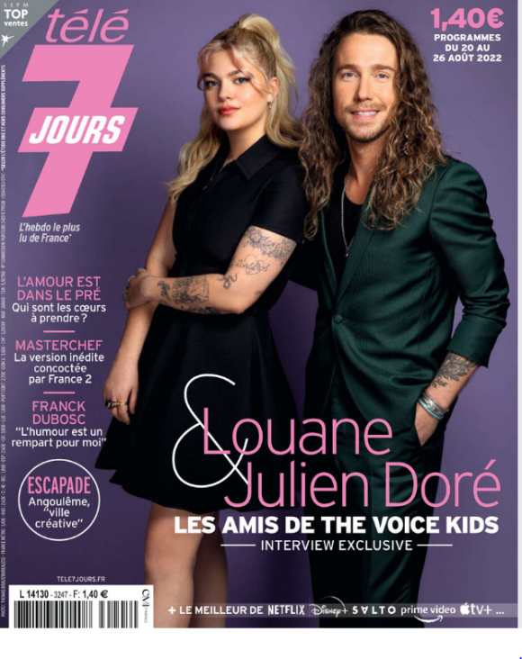 Louane et Julien Doré font la couverture de "Télé 7 Jours" à l'occasion du lancement de la huitième saison de "The Voice Kids"