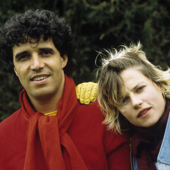 Rendez-vous avec Julien Clerc et sa femme Virginie Coupérie-Eiffel. Mars 1985 © Michel Croizard via Bestimage