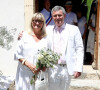 Exclusif - Mariage civil de Christine Bravo et Stéphane Bachot devant la mairie de Occhiatana en Corse © Dominique Jacovides / Bestimage