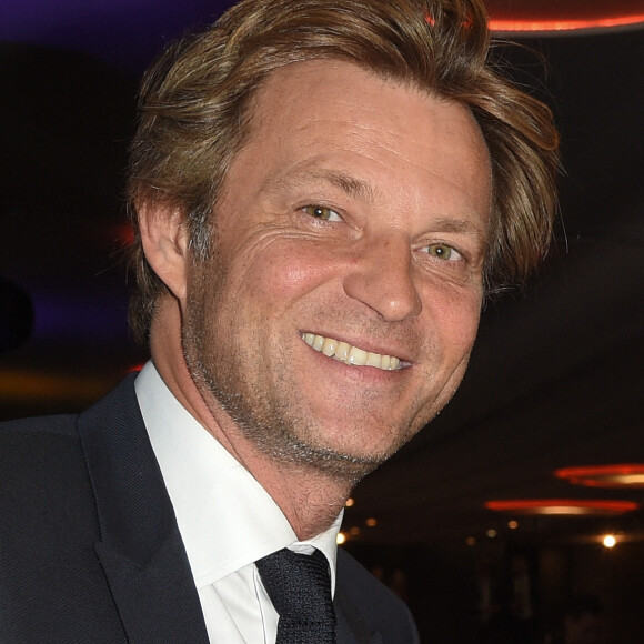 Naissance - Alice Taglioni et Laurent Delahousse sont parents d'un petit garçon prénommé Lino - Semi-exclusif - Laurent Delahousse - Soirée du 90ème anniversaire de Line Renaud sur le Bateau Potel et Chabot "Pavillon Seine" à Paris le 2 juillet 2018. © Coadic Guirec/Bestimage