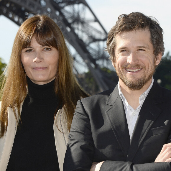 Marina Hands et Guillaume Canet - Conférence de presse de la deuxième édition du "Longines Paris Eiffel Jumping" sur le Yatch "Le Paquebot" à Paris le 20 mai 2015.