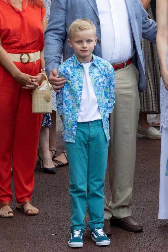 Le prince Jacques de Monaco, marquis des Baux, - La famille princière de Monaco lors du traditionnel Pique-nique des monégasques au parc princesse Antoinette à Monaco le 3