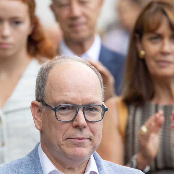 Le prince Albert II de Monaco - La famille princière de Monaco lors du traditionnel Pique-nique des monégasques au parc princesse Antoinette à Monaco le 3 septembre 2022. © Olivier Huitel/Pool Monaco/Bestimage 