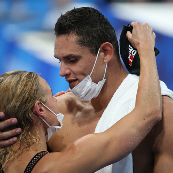 Florent Manaudou et sa compagne Pernille Blume le 1er août 2021. 