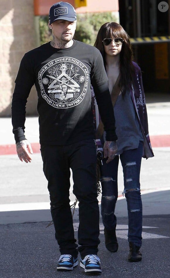 Nicole Richie et Benji Madden se promènent à Beverly Hills le 7 février 2010 