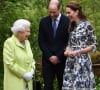 La reine Elisabeth II d'Angleterre, le prince William, duc de Cambridge, et Catherine (Kate) Middleton, duchesse de Cambridge, en visite au "Chelsea Flower Show 2019" à Londres, le 20 mai 2019. 