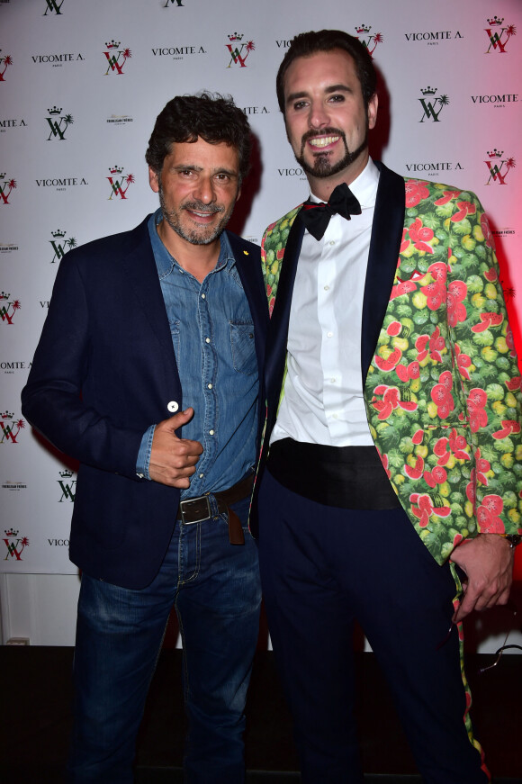 Pascal Elbé et Arthur de Soultrait - Soirée des 10 ans de la marque Vicomte A. à Paris le 10 avril 2015.