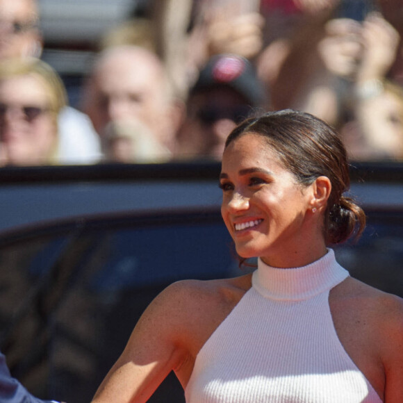 Le prince Harry et Meghan Markle participent à la conférence de presse des Invictus Games 2023 à Dusseldorf, Allemagne le 6 septembre 2022. © Imago / Panoramic / Bestimage 