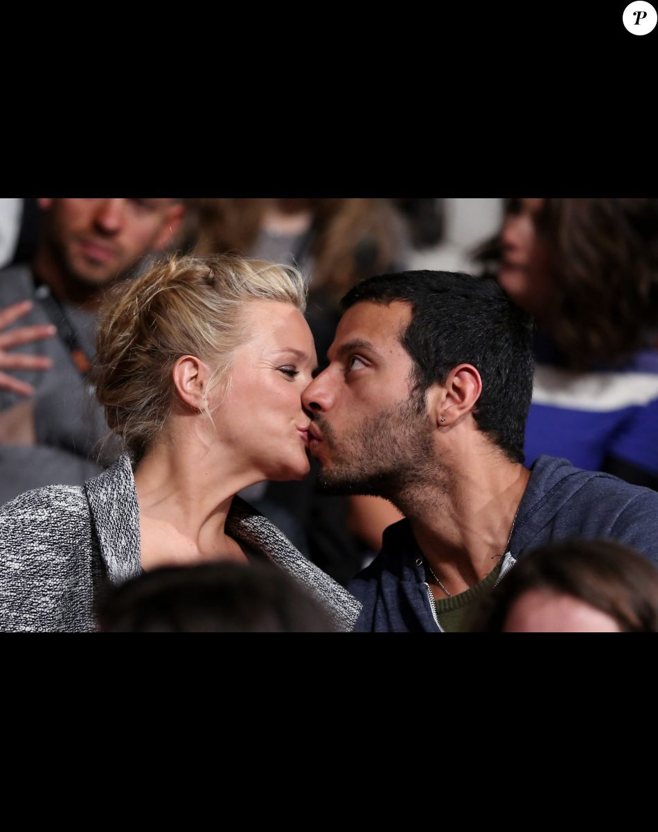 Virginie Efira enceinte et son compagnon Mabrouk El Mechri lors du 16eme festival international du film de comedie de l'Alpe d'Huez, le 19 janvier 2013.