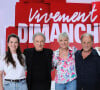 Exclusif - Chantal Ladesou entourée de son mari Michel Ansault, leur fille Clémence Ansault et Michel Drucker - Enregistrement de l'émission "Vivement Dimanche" au Studio Gabriel à Paris, présentée par M.Drucker et diffusée le 18 septembre sur France 3 © Guillaume Gaffiot / Bestimage