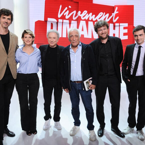 Exclusif - Davdi Jarre, Elodie Navarre, Michel Drucker, Gérard Darmon, Olivier De Benoist et Nathan Devers - Enregistrement de l'émission "Vivement Dimanche" au Studio Gabriel à Paris, présentée par M.Drucker et diffusée le 18 septembre sur France 3 © Guillaume Gaffiot / Bestimage