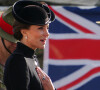 Le prince William, prince de Galles, et Catherine (Kate) Middleton, princesse de Galles, au centre d'entraînement de l'armée (ATC) Pirbright à Guildford. Cette visite a pour but de pour rencontrer des troupes du Commonwealth qui ont été déployées au Royaume-Uni pour participer aux funérailles de la reine Elizabeth II. Des soldats du Canada, d'Australie et de Nouvelle-Zélande se sont réunis à Pirbright pour répéter leurs rôles lors des funérailles de la souveraine.